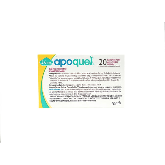 Apoquel Masticable 3.6 mg = 1 Unidad (Pastilla)
