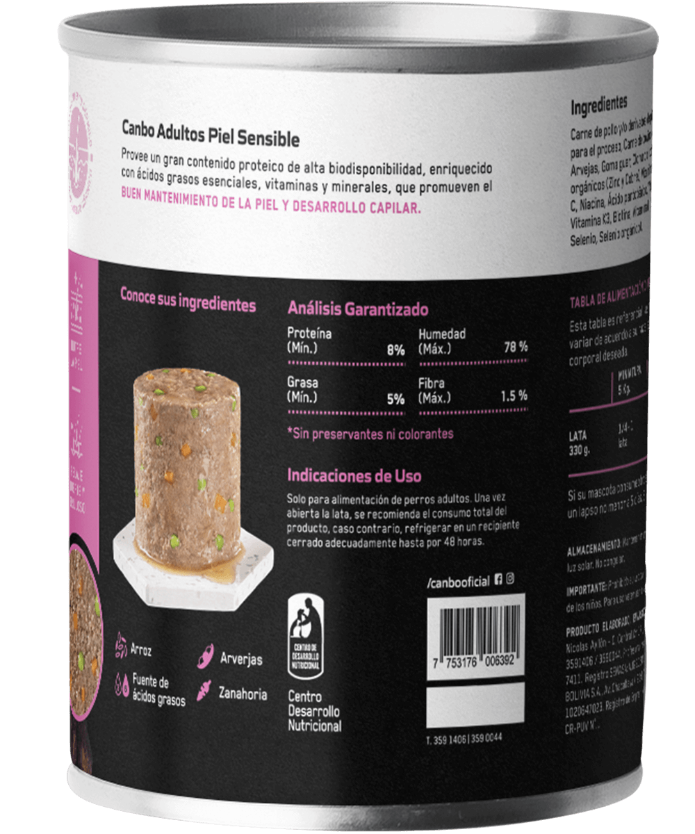 Canbo Dog Pate Piel Sensible Adultos 330 gr