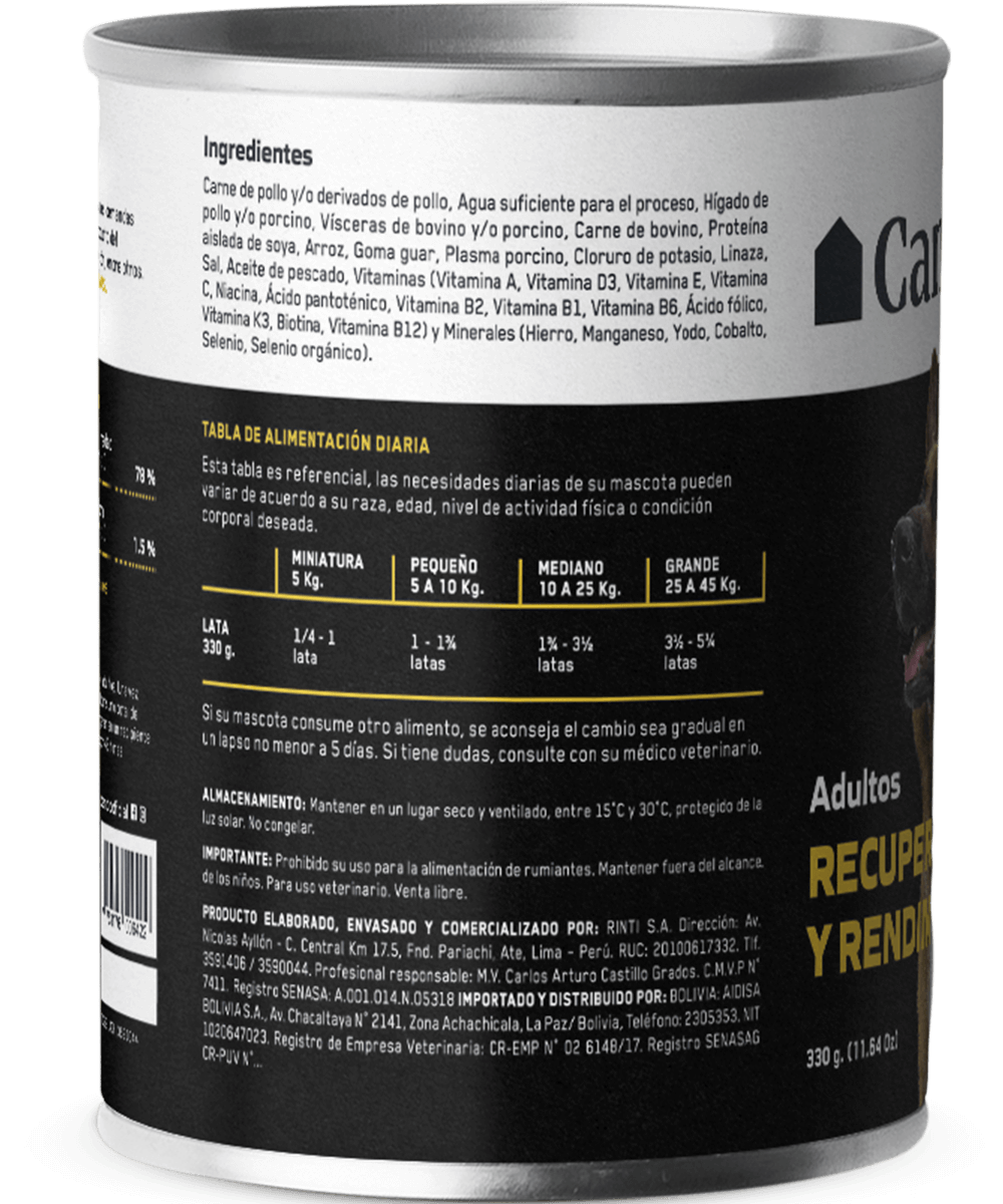 Canbo Dog Pate Recuperación y Rendimiento Adulto 300 gr
