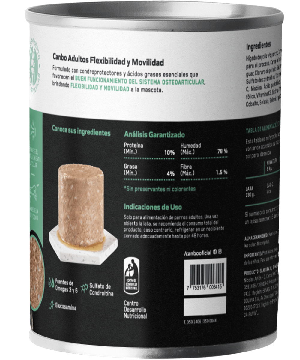 Canbo Dog Paté Flexibilidad y Movilidad 330 gr
