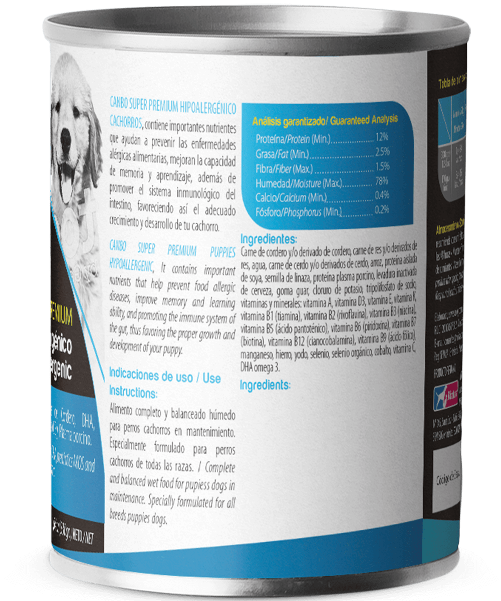 Canbo Enlatado Cachorro Hipoalergenico 330 gr