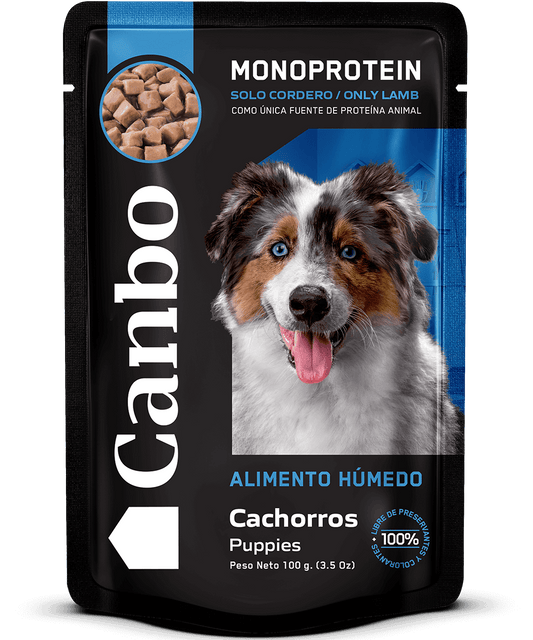 Canbo Perro Trocitos Cachorro en Salsa de Cordero 100 gr