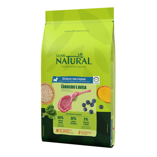 GUABI NATURAL PERRO ADULTO RAZA MINI Y PEQUEÑA CORDERO Y AVENA