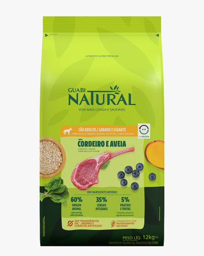 Guabi Adulto Raza Grande y Gigante Cordero y Avena 12 kg