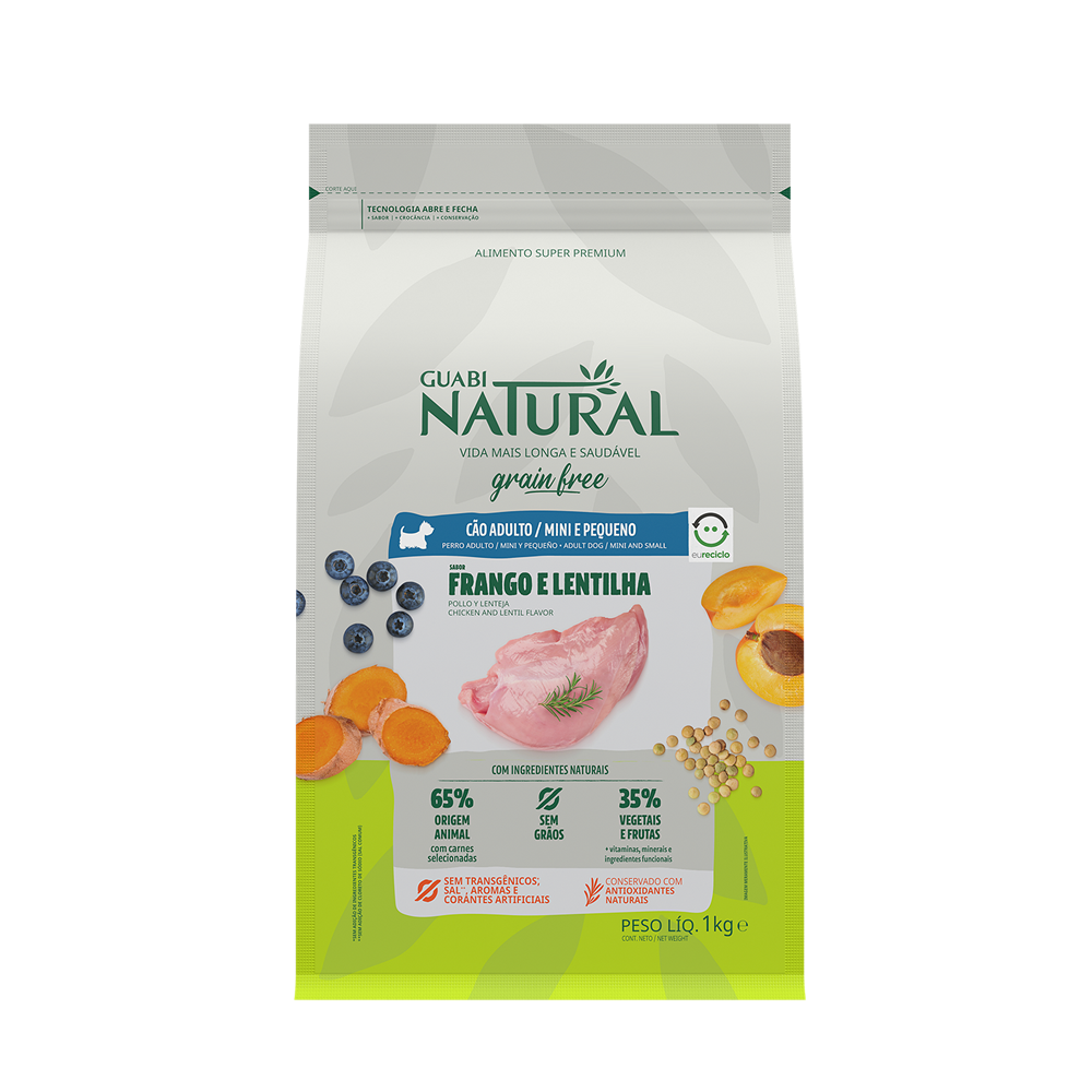 Guabi Natural PERRO ADULTO MINI Y PEQUEÑO POLLO Y LENTEJA 10 kg