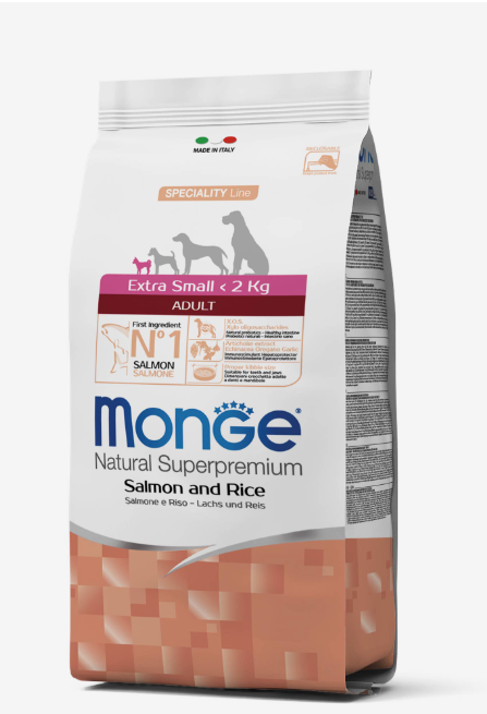 Monge Canine Adult Extra Small Salmon Y Arroz 2.5kg
