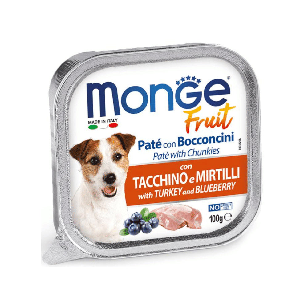 Monge Fruit Pavo y Arándanos x 100gr – Paté para perros