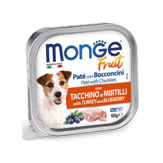 Monge Fruit Pavo y Arándanos x 100gr – Paté para perros