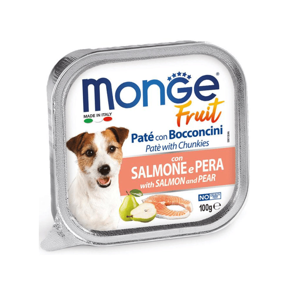 Monge Fruit Salmón y Pera x 100gr – Paté para perros
