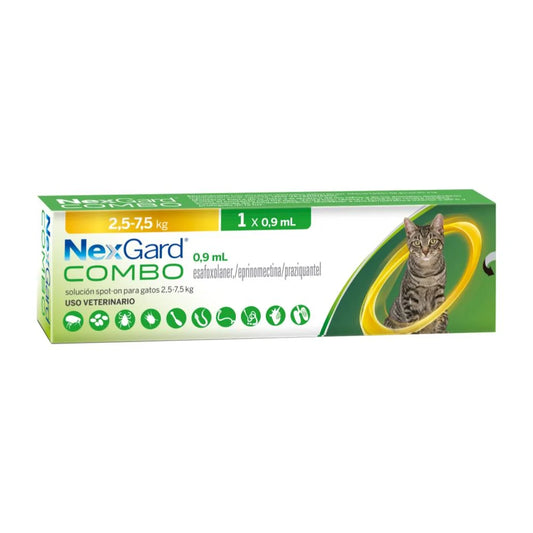 Nexgard Combo Cat 0.9ml hasta 2.5 a 7.5kg – Gatos Grandes