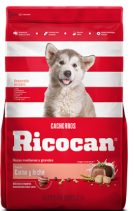 Ricocan Carne Y Leche Cachorros Razas Medianas Y Grandes Alimento Seco Perro