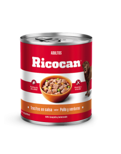 Ricocan Trocitos En Salsa Pollo Y Verduras Adulto 290 gr