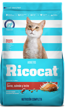 Ricocat Adultos Carne, Salmón Y Leche Alimento Seco Gato