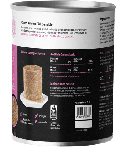 Canbo Dog Pate Piel Sensible Adultos 330 gr