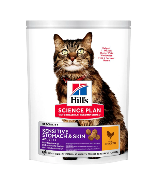 Hill'S Sd Sensitive Skin & Stomach, Alimento Para Gato Adulto Piel Y Estómago Sensibles 1.6Kg